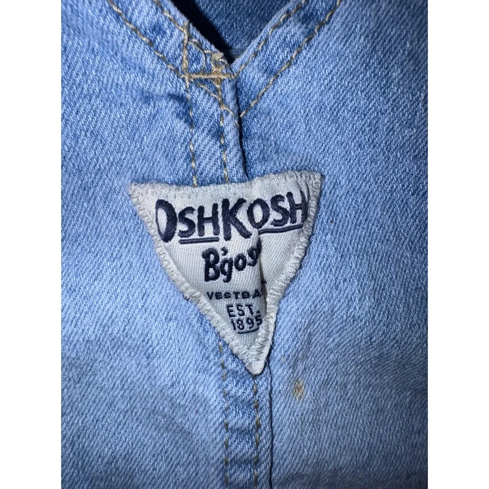OshKosh Bgosh Girls Blue Denim Butterfly Embroidered Shortalls Size 3T 6K411710